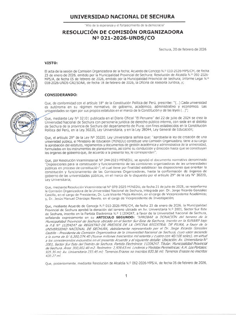 Res Comis Org N 021 2026 Unds Co | PDF