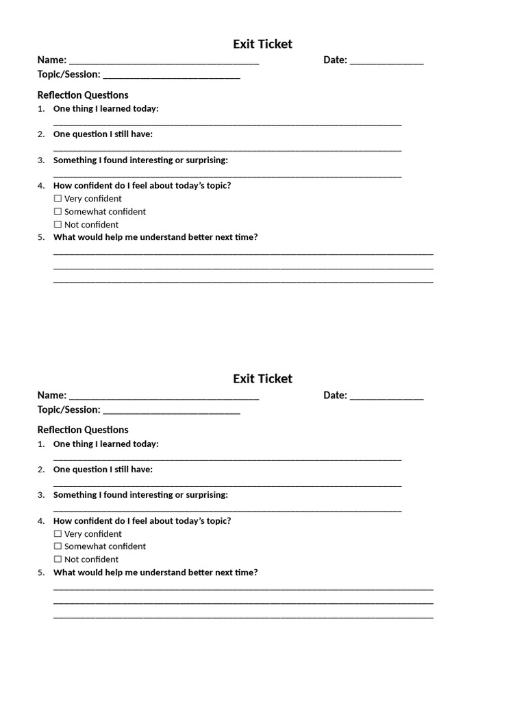 Exit Ticket | PDF