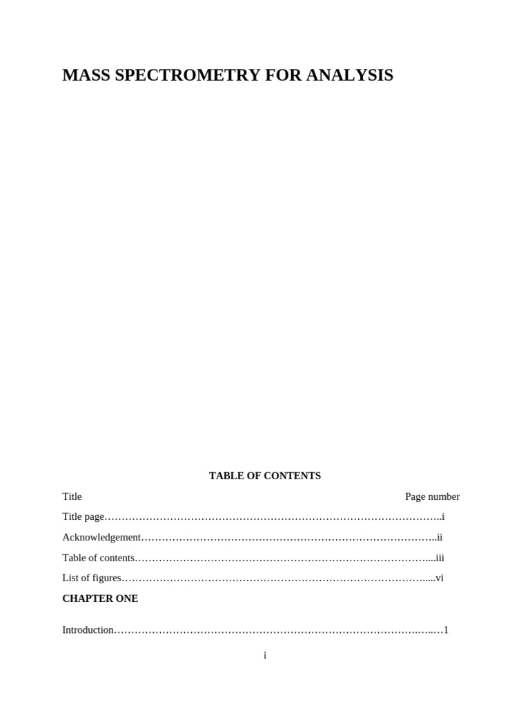 Mass Spectrometry For Analysis | PDF | Mass Spectrometry | Gas ...