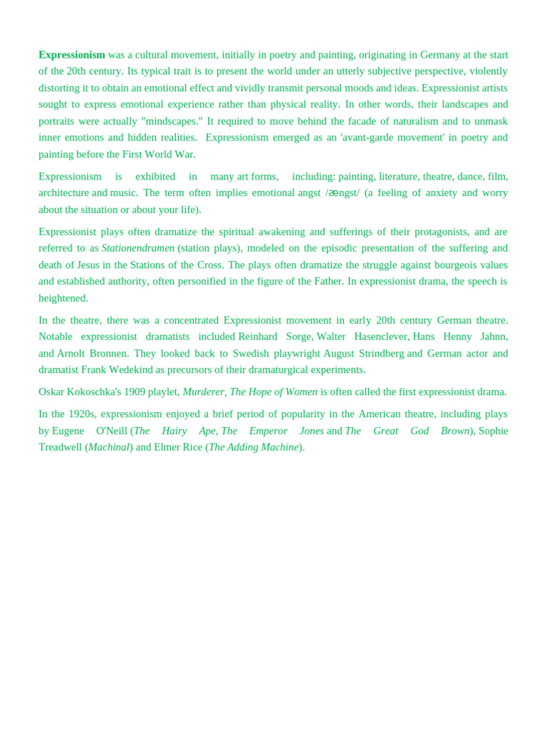 Expressionism | PDF
