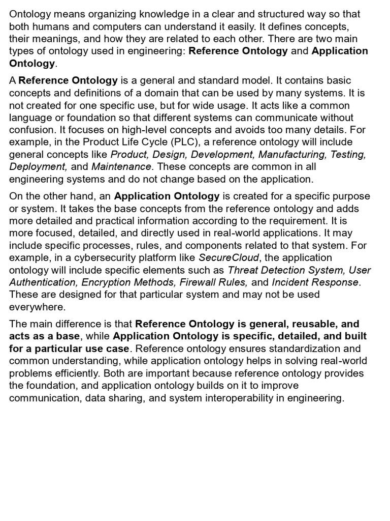 Reference Ontology Application Ontology Reference Ontology | PDF