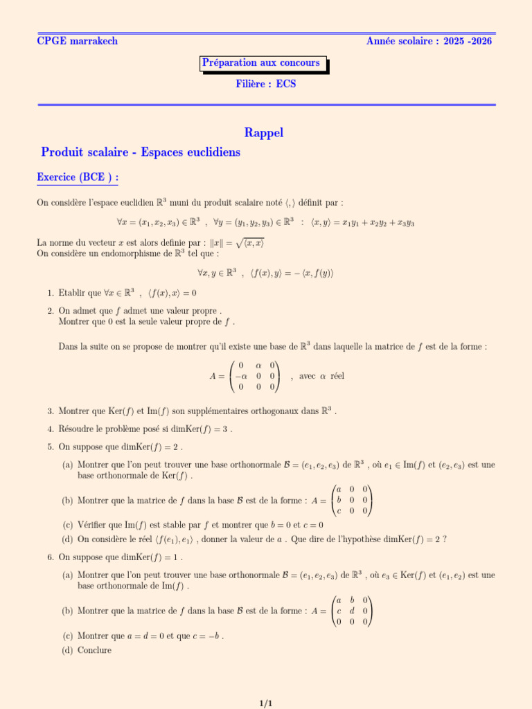 Prep5 S 3 26 | PDF | Espace euclidien | Scalaire (mathématiques)
