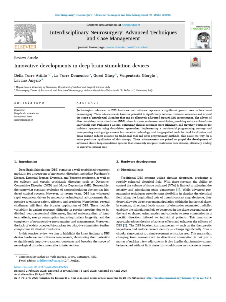 Innovative Developments in Deep Brain Stimulat 2025 Interdisciplinary ...