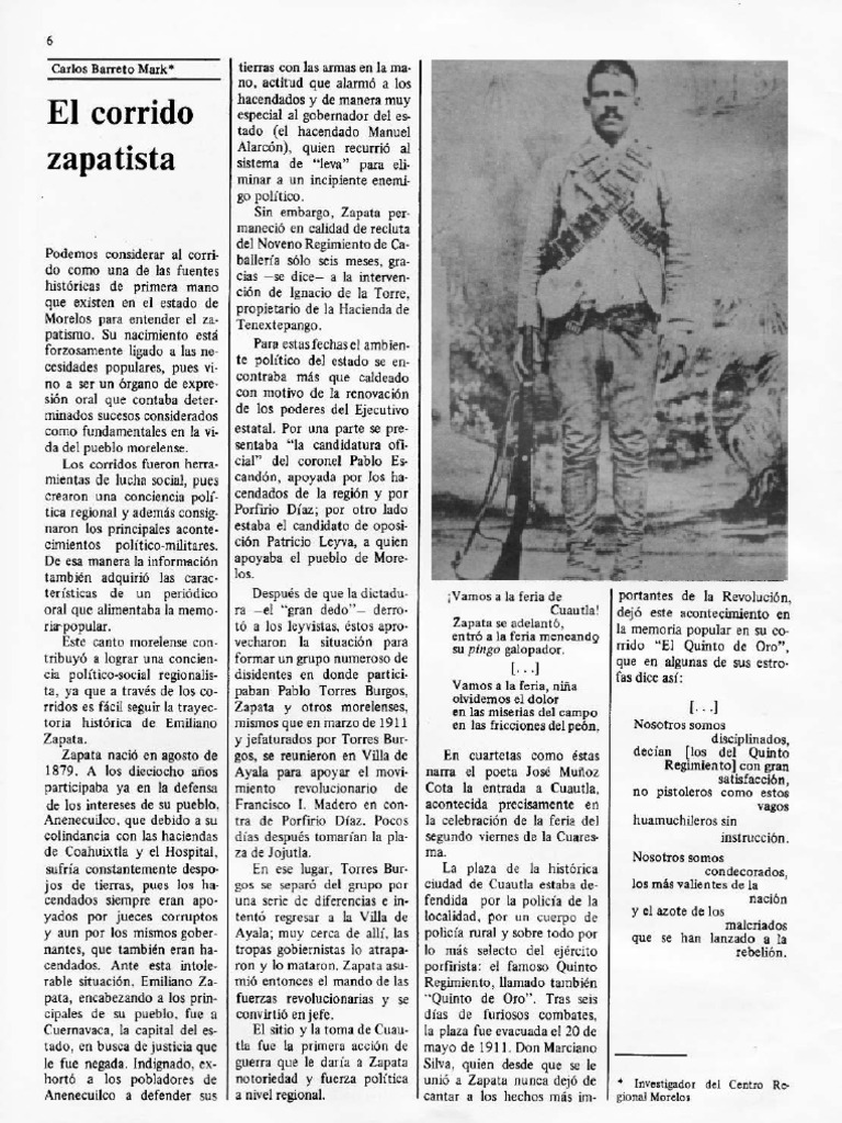 4+El+Corrido+Zapatista+6 11 | PDF | México | Politica de mexico