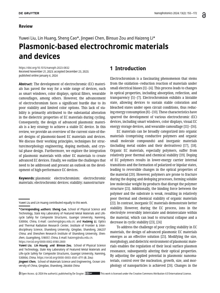 Nanophotonics 2024 | PDF | Surface Plasmon Resonance | Plasmon