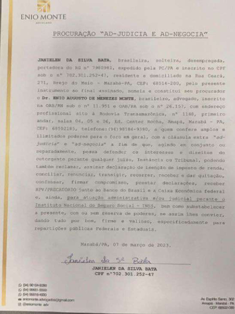 Procuração - Janielen | PDF