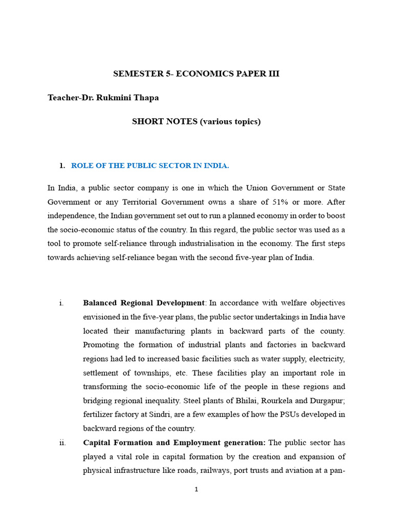 Short Notes | PDF