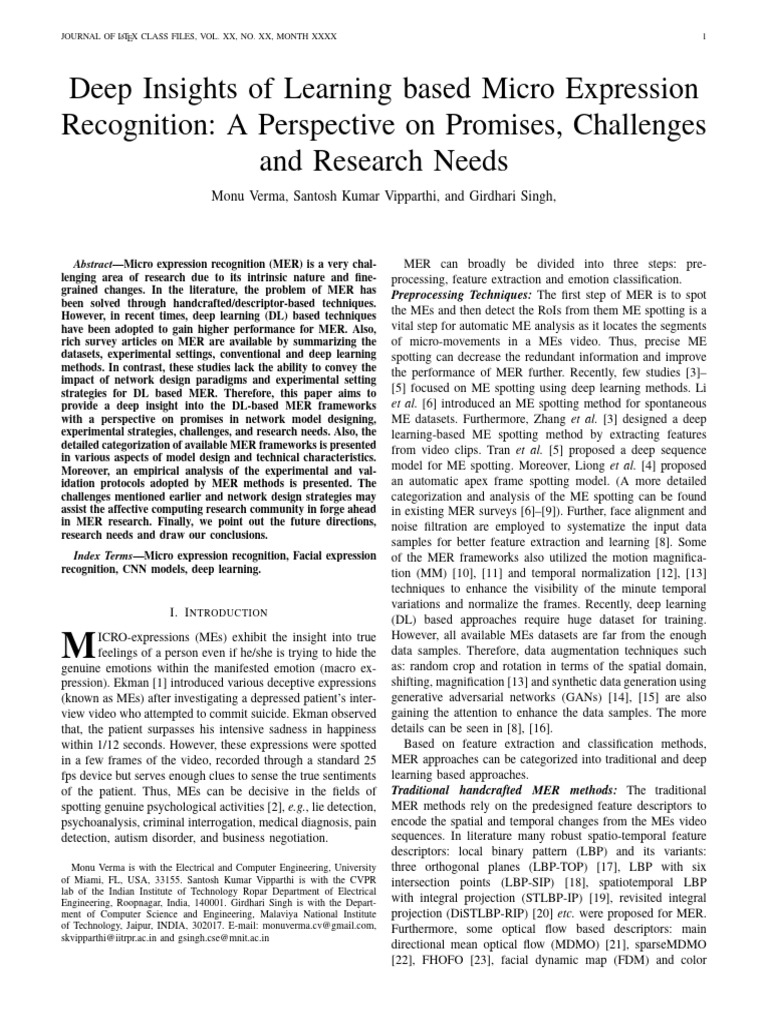 18.deep Insights of Learning Based MER-Survey | PDF | Deep Learning ...