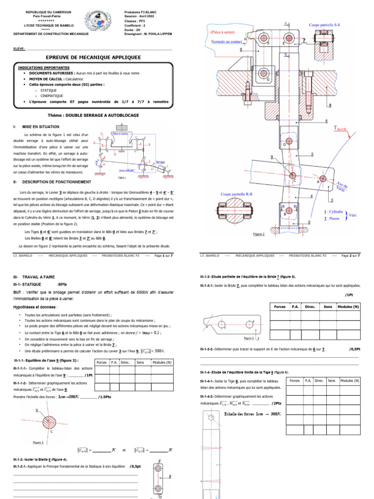 TD N°3 - Meca Appliquee PF3 | PDF | Mécanique | Physique