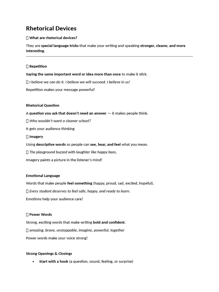 Rhetorical Devices | PDF