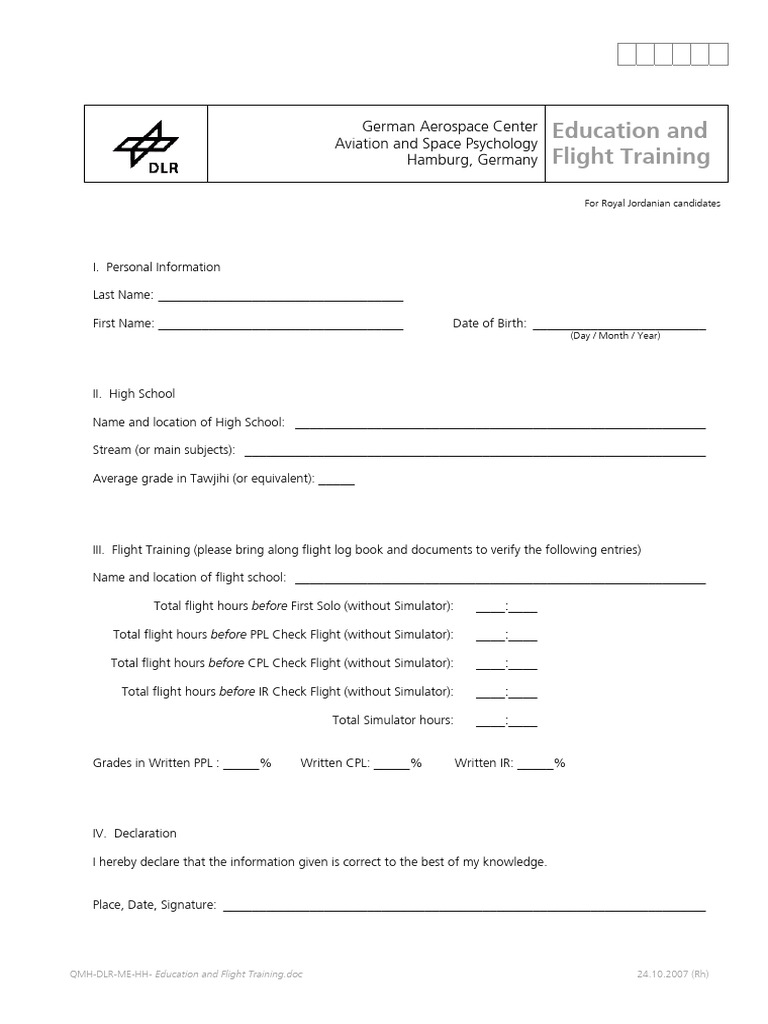 DLR - Education and Flight Training | PDF
