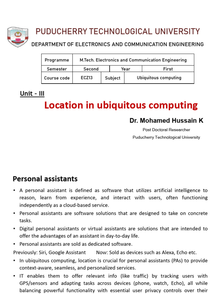 Unit III - Location in Ubiquitous Computing | PDF | Location Based ...