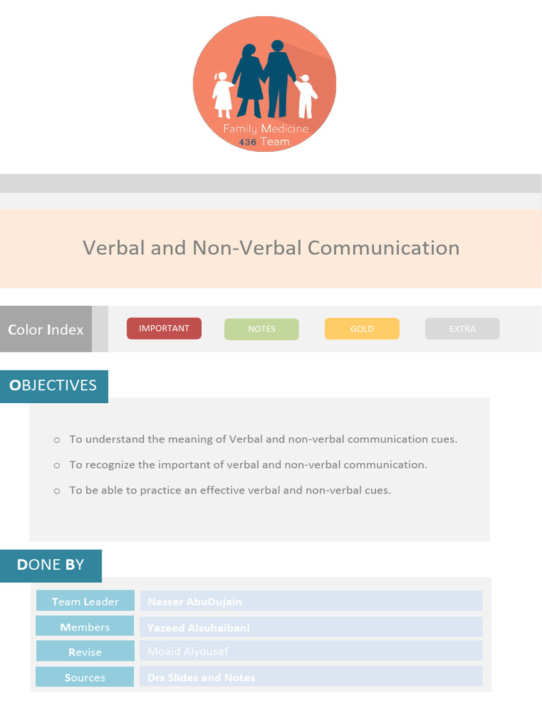 Verbal and Non Verbal Communication | PDF | Communication | Nonverbal ...