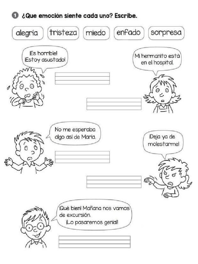 Ficha de Las Emociones | PDF