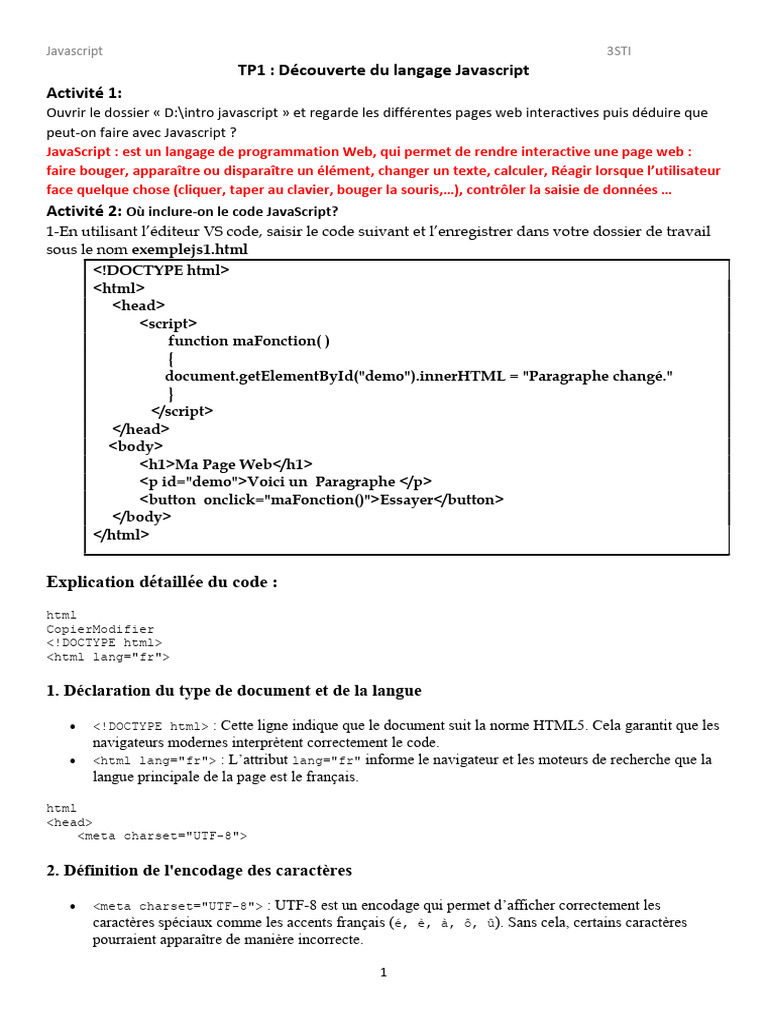 Correction TP1 À 4 Js | PDF | Html | JavaScript