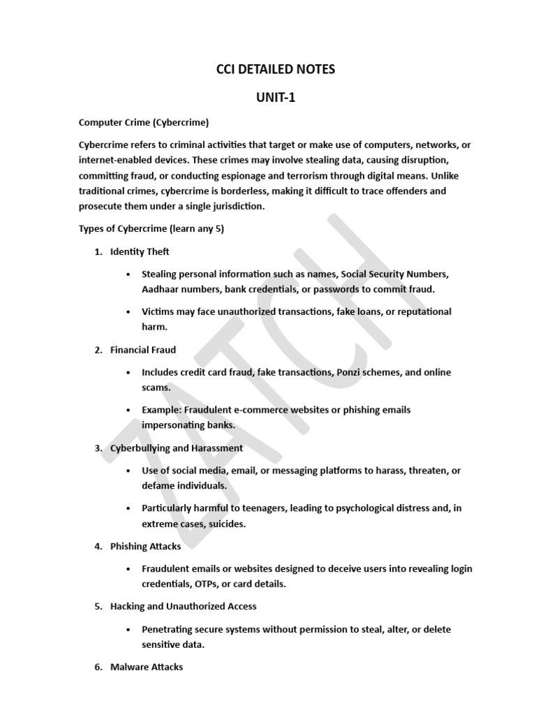 Cci Notes Detailed (All Unit) | PDF