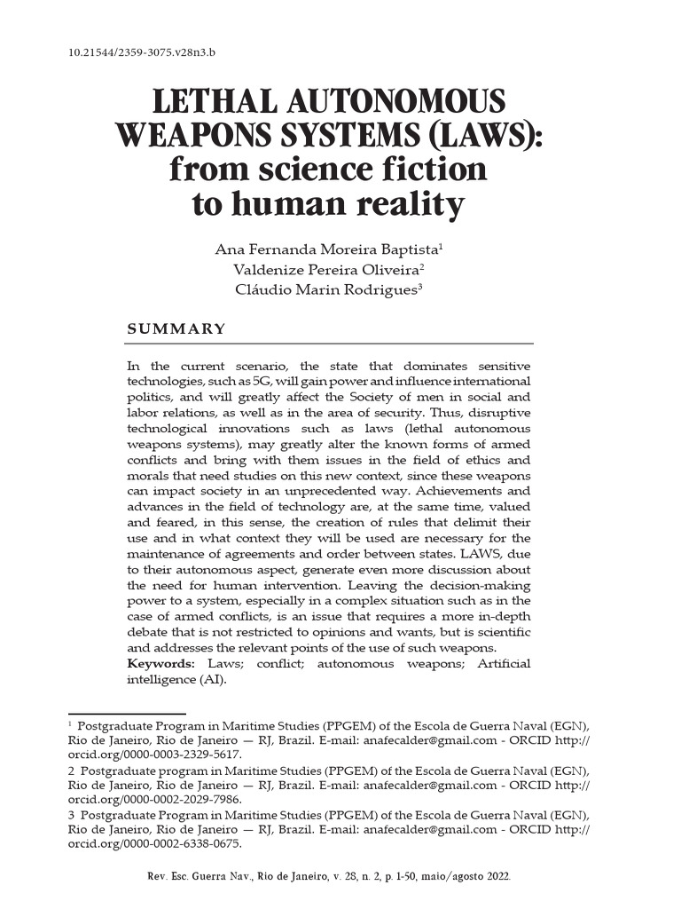 Lethal Autonomous Weapons Systems | PDF | International Humanitarian ...