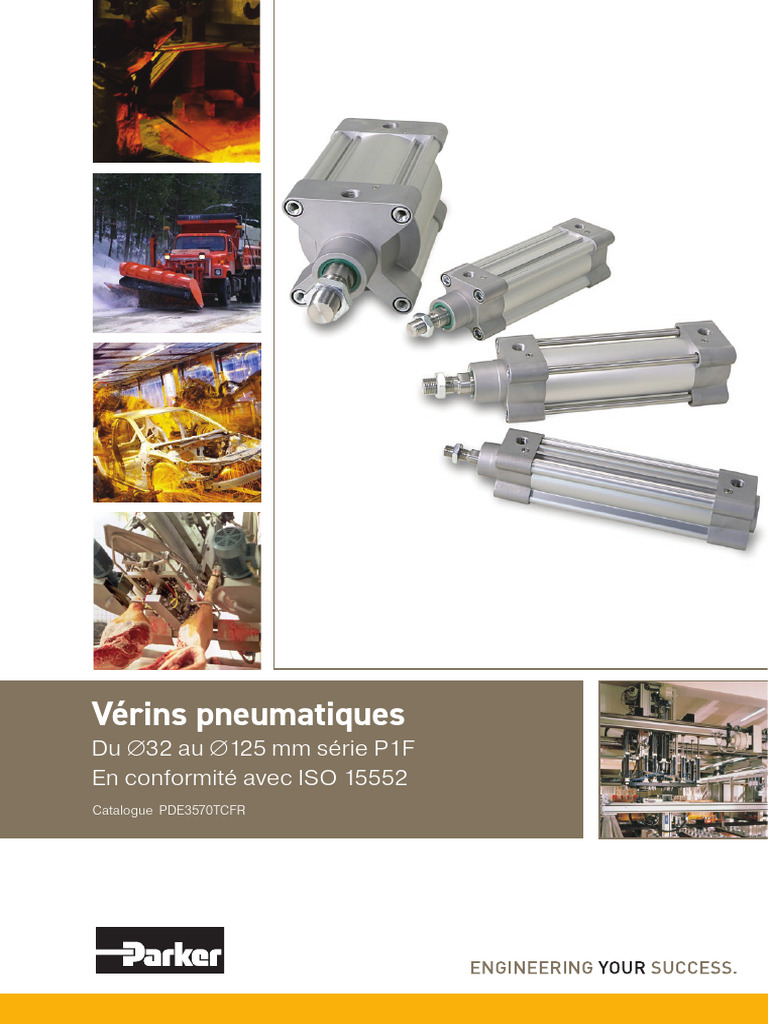 Parker Pneumatic P1F ISO Cylinders Technical Catalogue - PDE3570TCFR ...