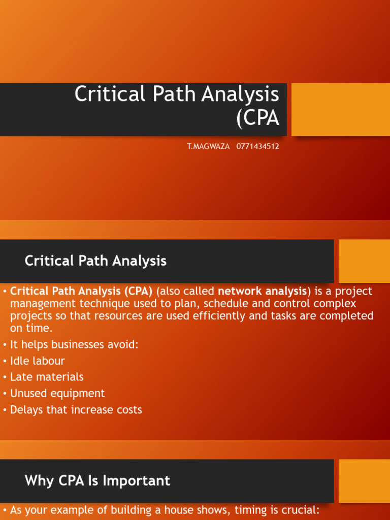 Critical Path Analysis (CPA | PDF | Applied Mathematics