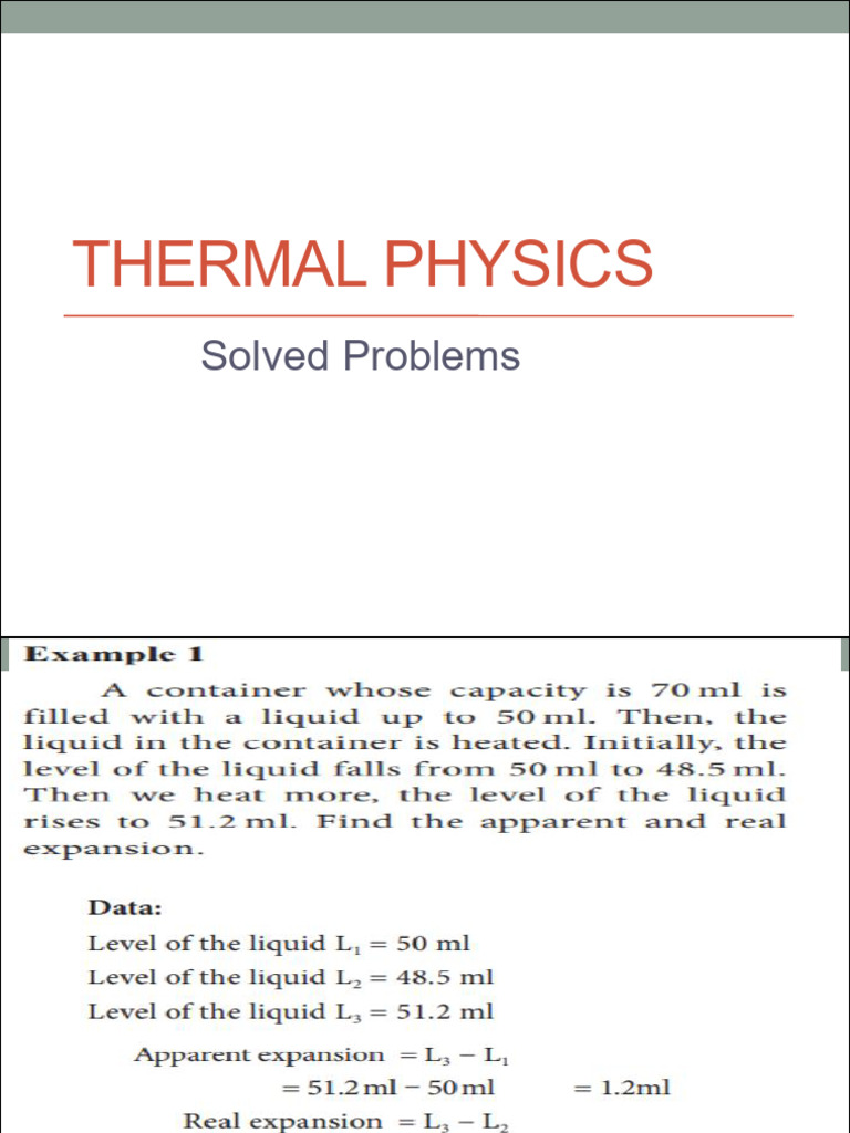 3thermal Physics Solved Problems | PDF