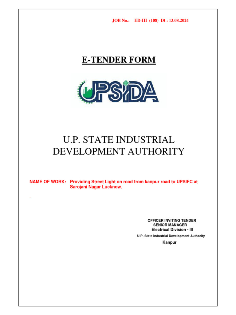 E Tender Documents | PDF