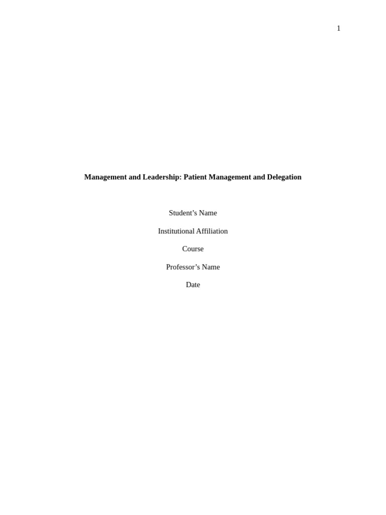 415 Assignment 3 | PDF | Nursing | Leadership