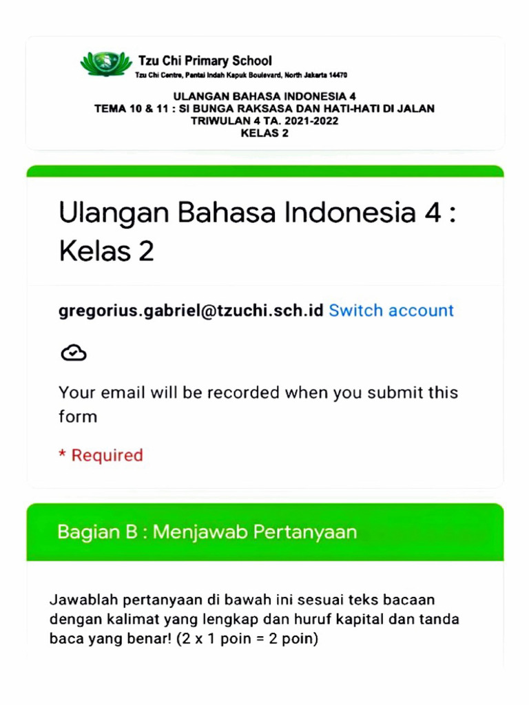 BAHASA WS 4 p2 (2021-2022) | PDF