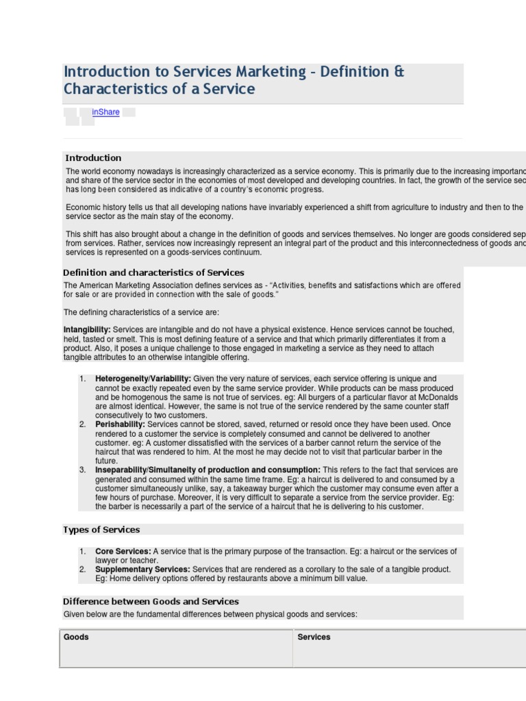 Introduction To Services Marketing | PDF | Marketing | Brand