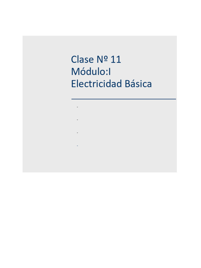 Clase N11 | PDF | Electricidad | Corriente eléctrica