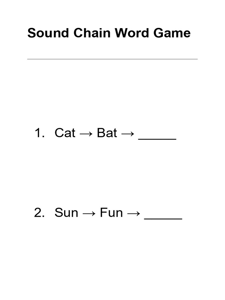 Sound Chain Word Game FK | PDF