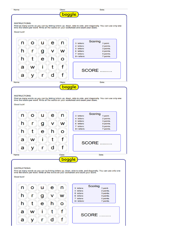 Boggle | PDF