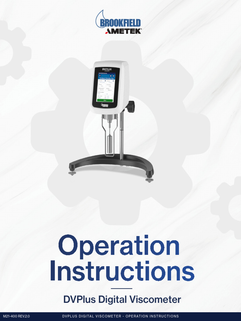 Dvplus Viscometer Operations Manual m21 400 | PDF