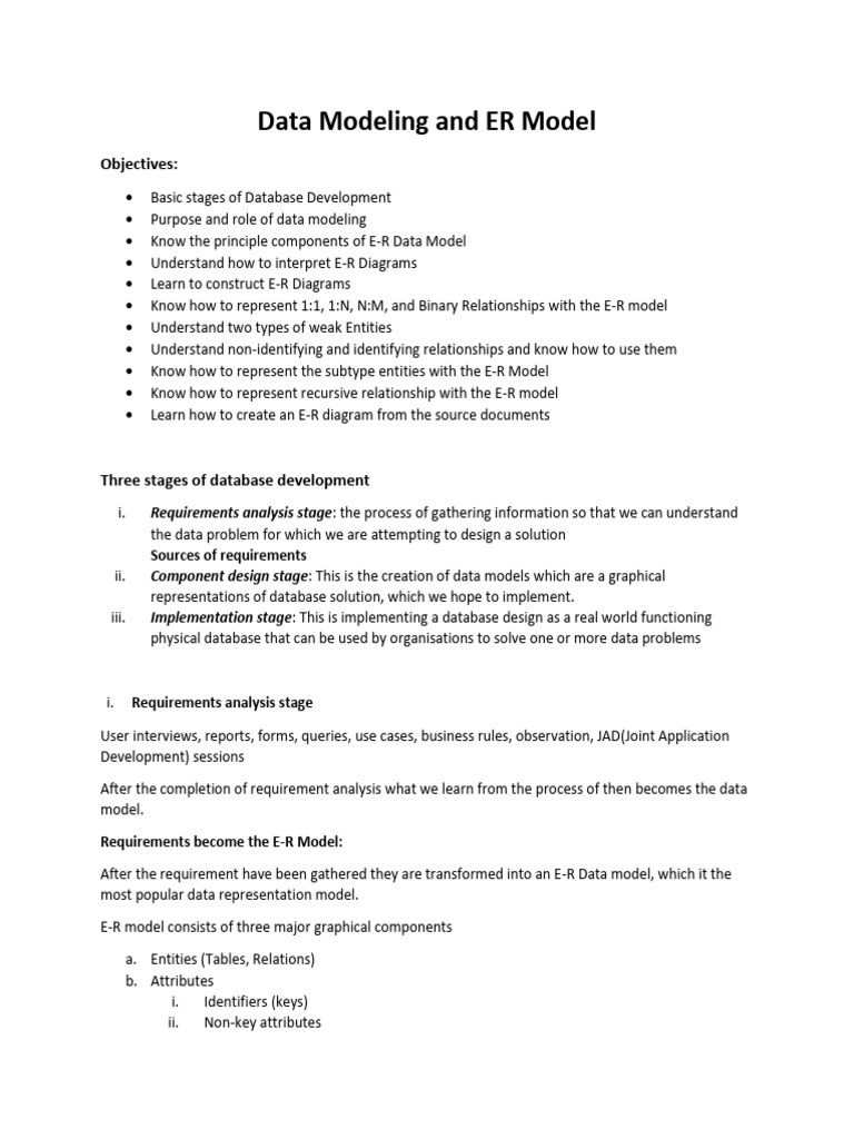 Data Modeling and ER Model | PDF | Data Model | Databases