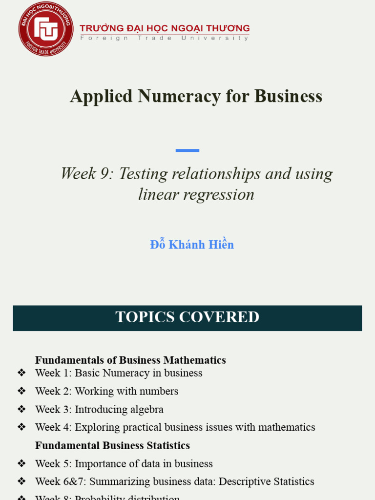 Week 9 | PDF | P Value | Regression Analysis