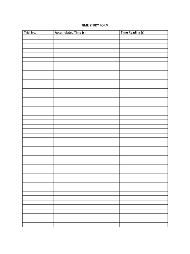 Time Study Form | PDF