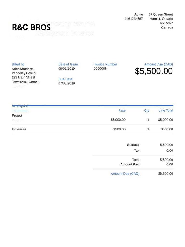 Invoice Freshbooks Handyman | PDF