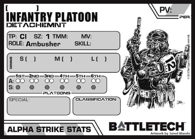 As Fillable Infantry Detachment Unit Card Blando | PDF