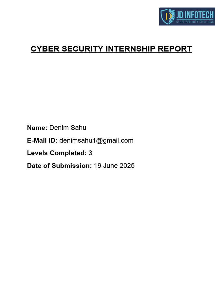Denim JD Internship Report | PDF | Http Cookie | Security Technology
