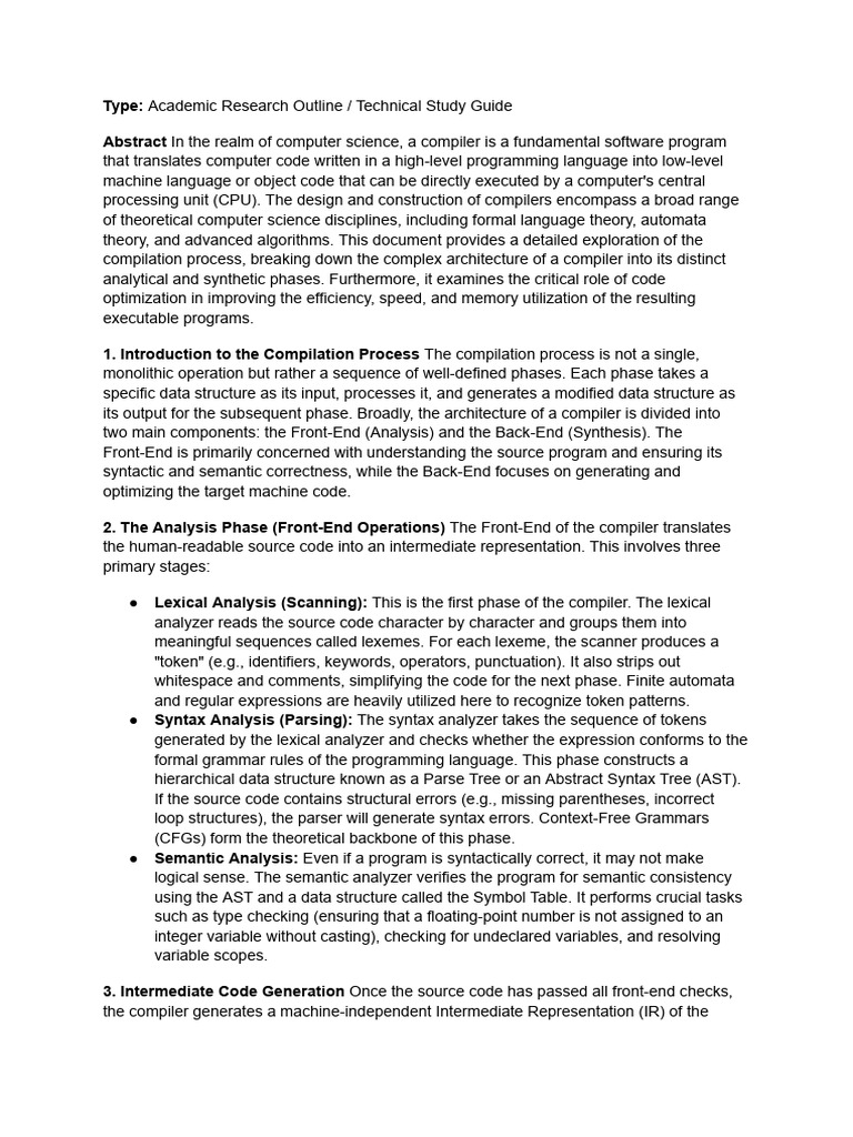 Principles of Compiler Design - A Comprehensive Analysis of Translation ...