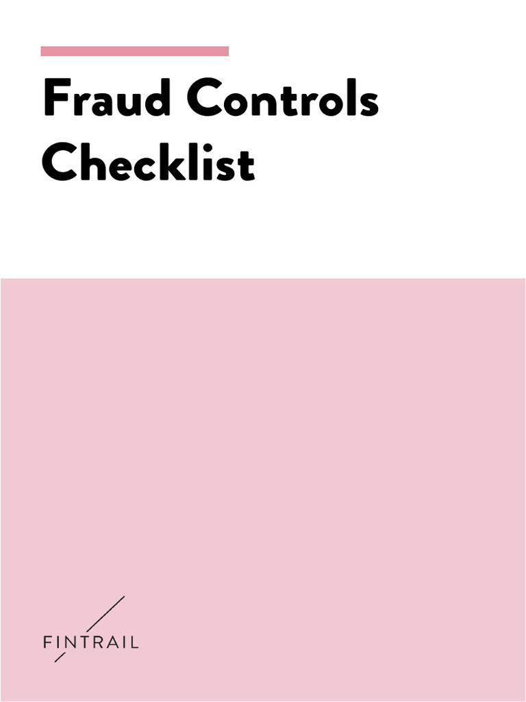 Fraud Controls Checklist | PDF | Fraud | Audit
