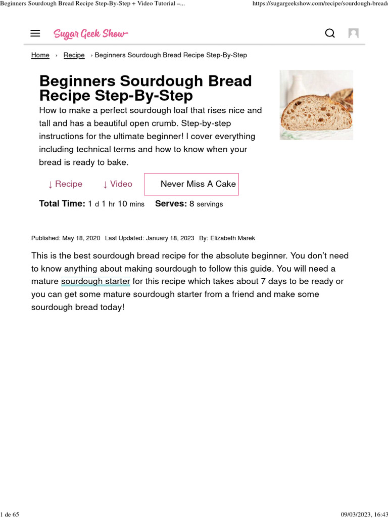 Beginners Sourdough Bread Recipe Step-By-Step + Video Tutorial - Sugar ...