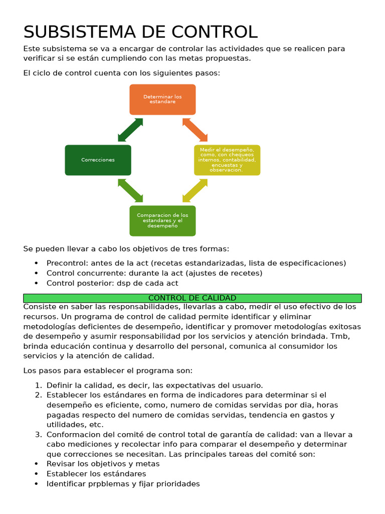 Subsistema de Control | PDF