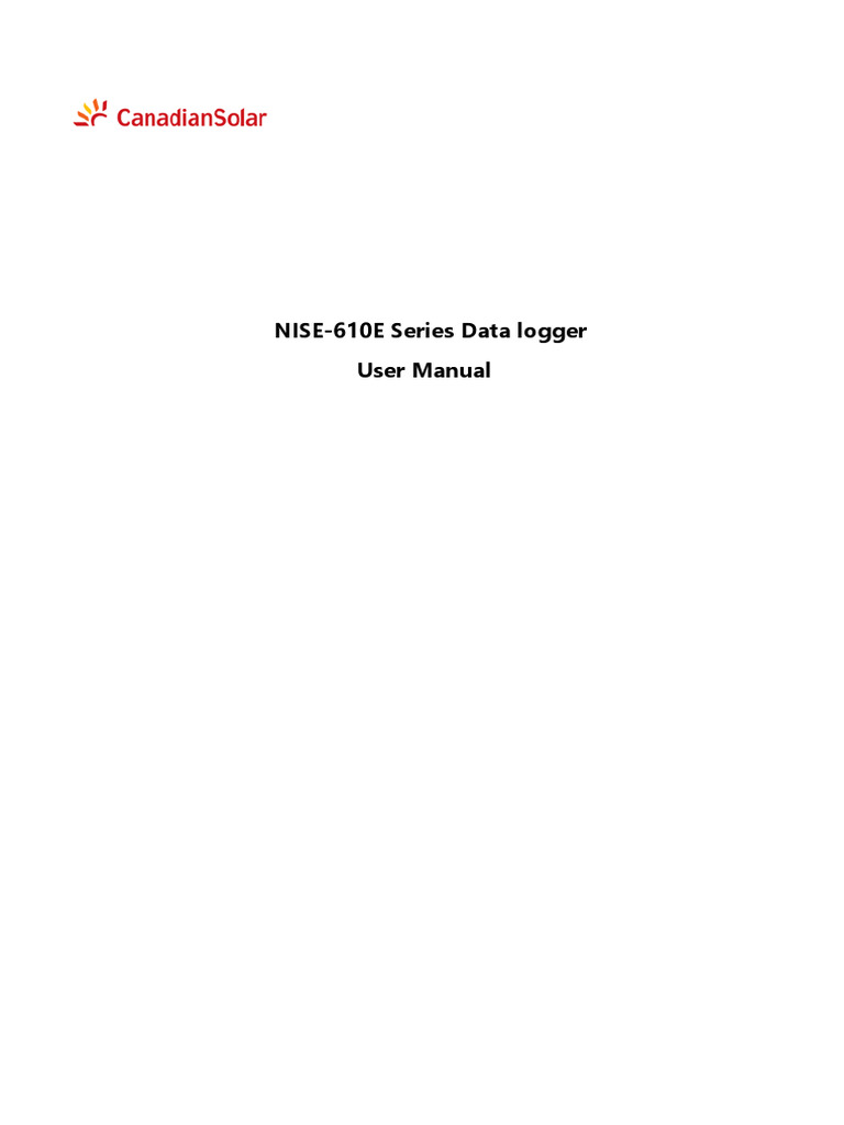 NISE-610E Series Data Collector User Manual V1.04 | PDF | Computer ...