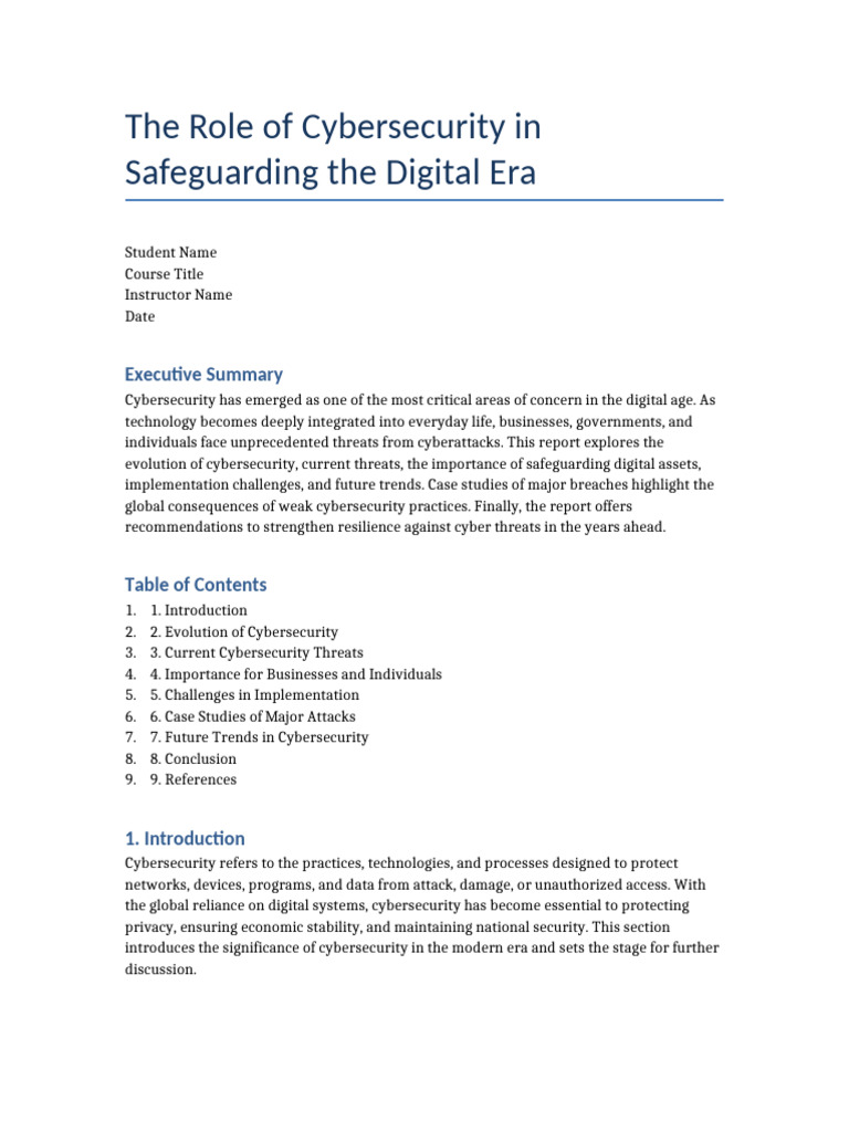 Cybersecurity Report | PDF | Security | Computer Security