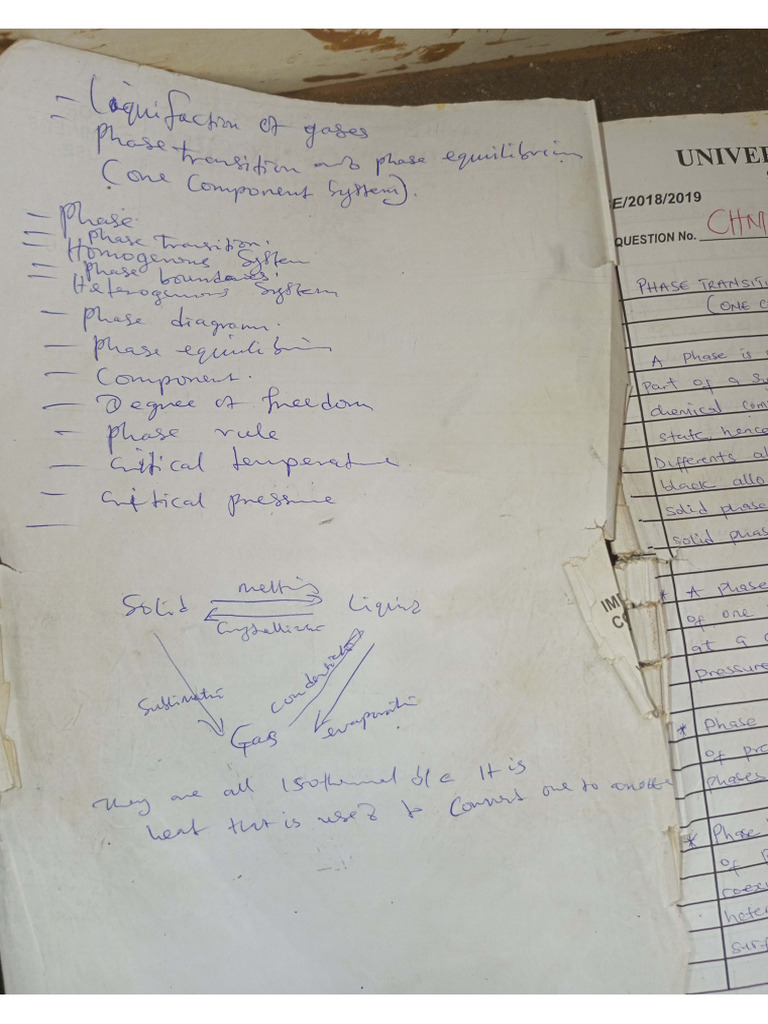 Chem 112 Note On Phase Transition | PDF