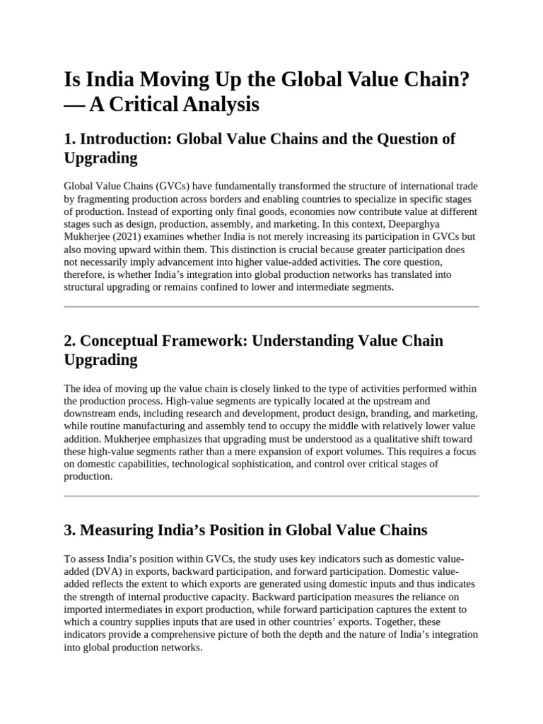 Is India Moving Up The Global Value Chain | PDF | Economies | Business