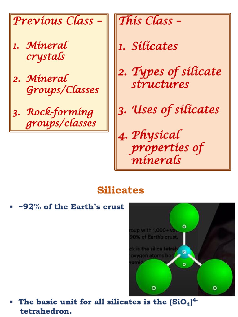 Lecture13 - Silicates - Phy Prop of Mins | PDF