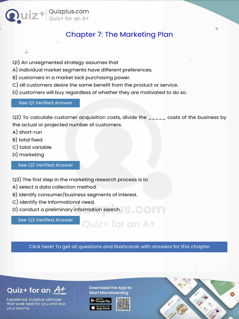 An Unsegmented Strategy Assumes That | PDF | Debt | Franchising