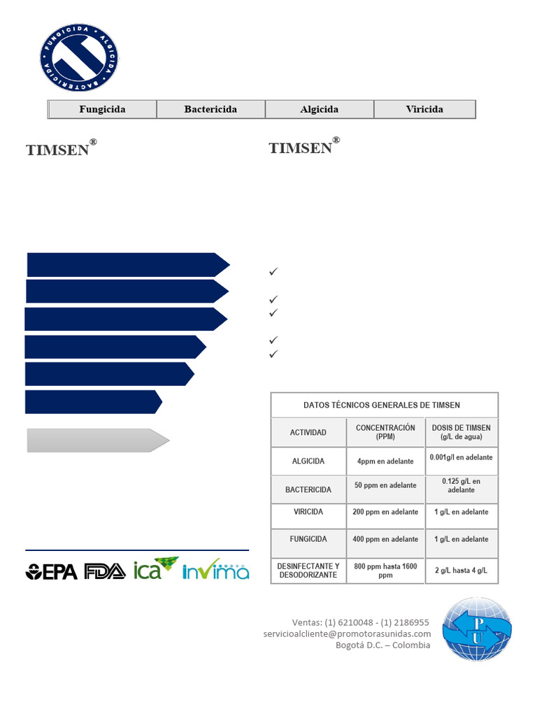 07 Ficha Técnica TIMSEN 2018 (1) | PDF | Sustancias químicas | Química