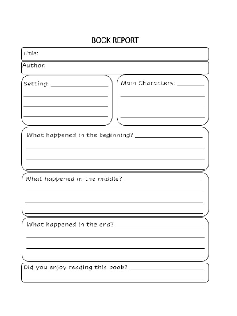 Book Report Template For Raz Kids | PDF